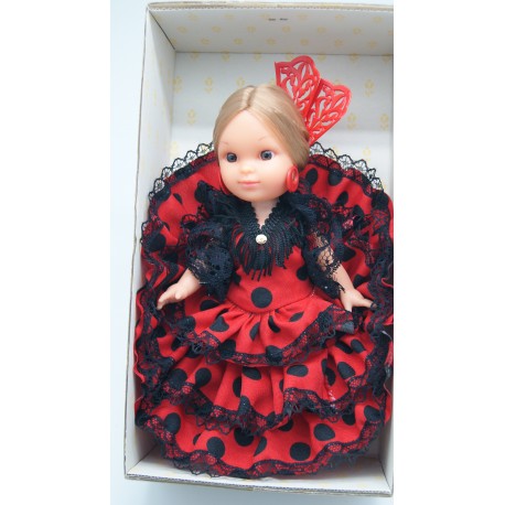 MUÑECA FLAMENCA GRANDE PEINETA TRAJE ROJO