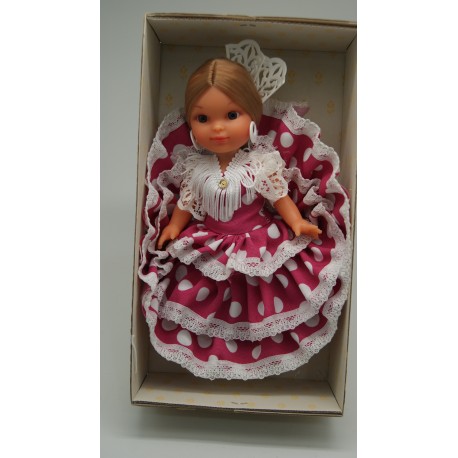MUÑECA FLAMENCA GRANDE PEINETA TRAJE ROSA