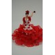 Muñeca porcelana traje rojo