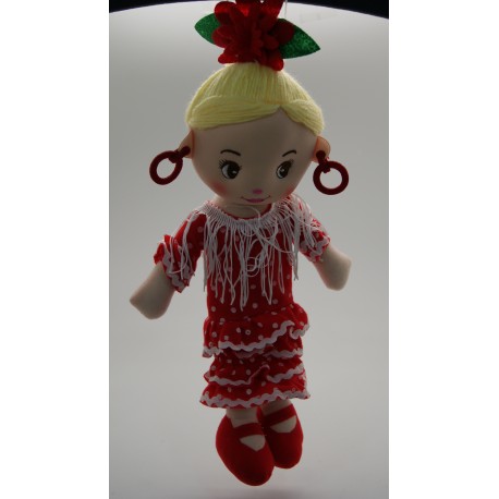 Muñeca flamenca de peluche