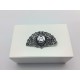 Broche abanico plateado
