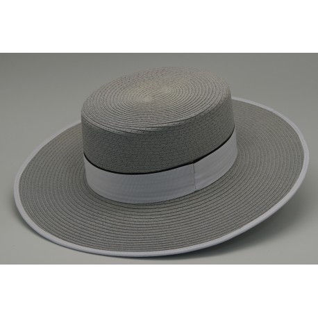 Sombrero de fibra color plata