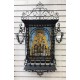 Capilla forja con cancel y faroles con azulejo virgen del rocio 25x40 cm