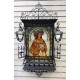 Capilla forja con cancel y faroles con azulejo virgen del rocio 28x42 cm