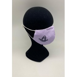 Mascarilla lunares morada con funda