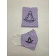 Mascarilla lunares morada con funda