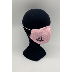 Mascarilla lunares Rosa con funda
