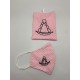 Mascarilla lunares Rosa con funda