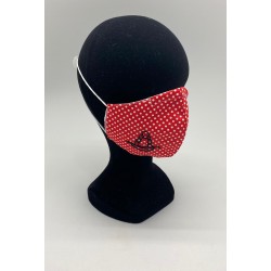 Mascarilla lunares roja con funda