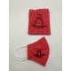 Mascarilla lunares roja con funda