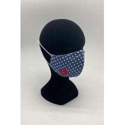 Mascarilla lunares marino con funda