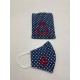 Mascarilla lunares marino con funda
