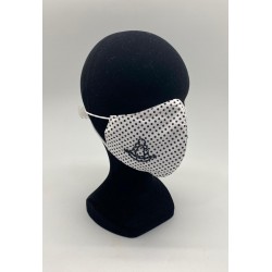 Mascarilla lunares blanca con funda