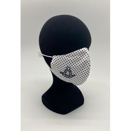 Mascarilla lunares blanca con funda