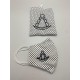 Mascarilla lunares blanca con funda