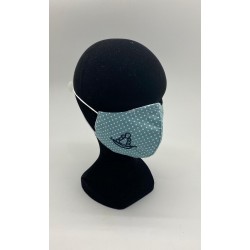 Mascarilla lunares turquesa con funda