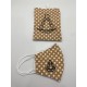 Mascarilla lunares camel con funda