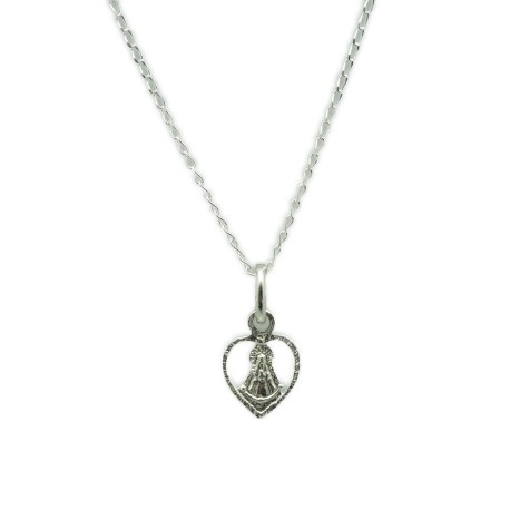 Conjunto cadena y medalla corazón plata de ley 925