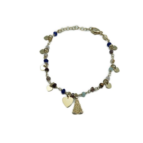 Pulsera chapada oro de ley con piedras