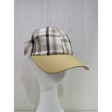 Gorra beisbol cuadros camel