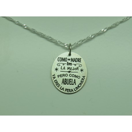 Medalla mamá plata de ley 925