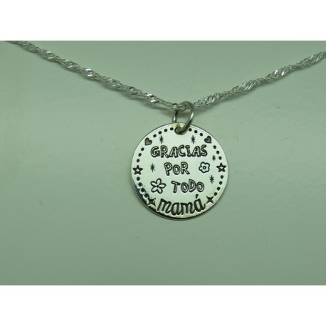 Medalla mamá plata de ley 925