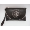 Cartera de mano piel marron