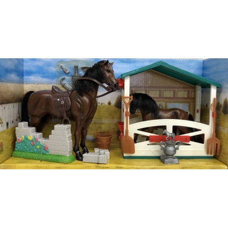 Estuche con dos caballos