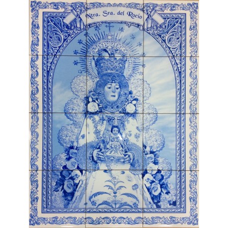 Mosaico de la virgen del rocio Azul (Reina )