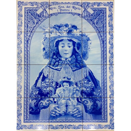 Mosaico de la virgen del rocio Azul (Reina )