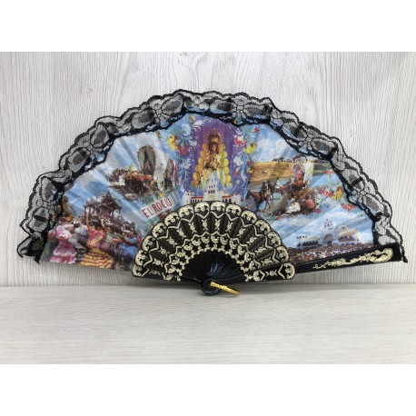 Abanico con encaje Virgen del Rocío